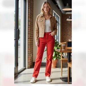 NWT Levi’s  Jeans ‘94 Baggy in Valiant Poppy orange / red Corduroy 25X 31